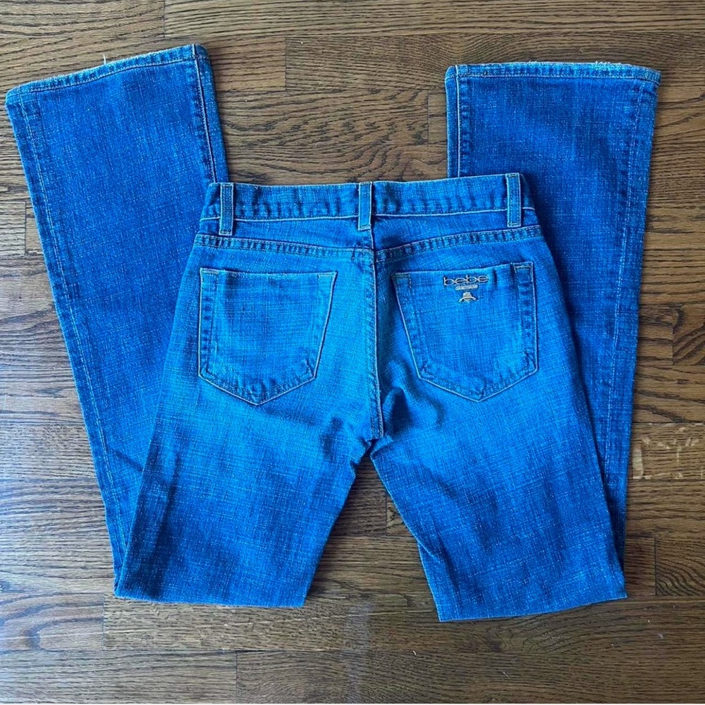 vintage y2k low rise flare bebe jeans